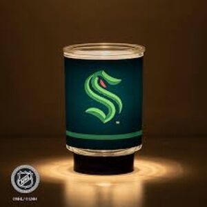 NHL Kraken Green and Blue Emblem Glass Scentsy warmer
